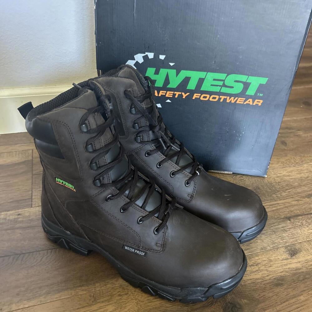 Hytest APEX2  PIKE 8 Boots Mens 13W Brown Leather Waterproof Composite Toe New